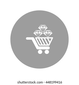 Trolley, diamond, icon