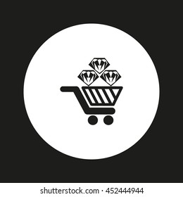 Trolley, diamond, icon