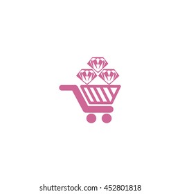 Trolley, diamond, icon