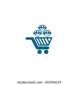 Trolley, diamond, icon