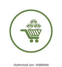 Trolley, diamond, icon