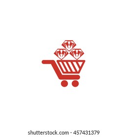 Trolley, diamond, icon