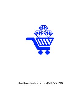 Trolley, diamond, icon