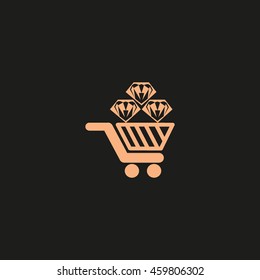 Trolley, diamond, icon