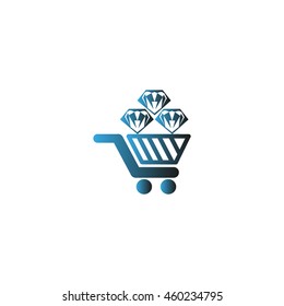 Trolley, diamond, icon