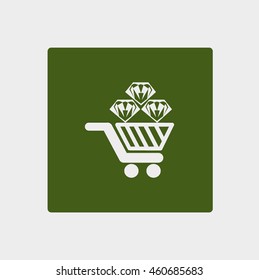 Trolley, diamond, icon