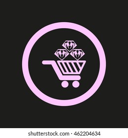 Trolley, diamond, icon