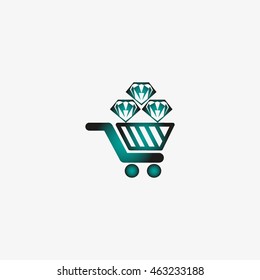 Trolley, diamond, icon
