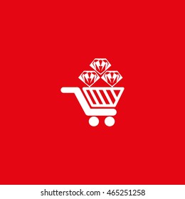 Trolley, diamond, icon