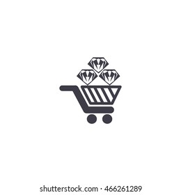 Trolley, diamond, icon