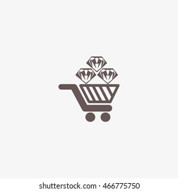 Trolley, diamond, icon