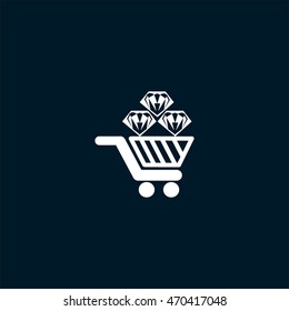 Trolley, diamond, icon