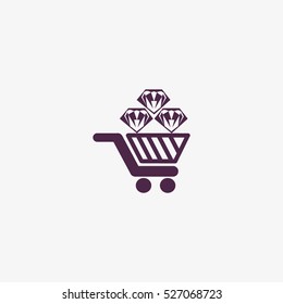 Trolley, diamond, icon