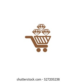 Trolley, diamond, icon