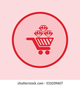 Trolley, diamond, icon