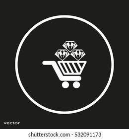 Trolley, diamond, icon