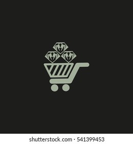 Trolley, diamond, icon