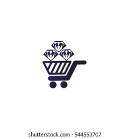 Trolley, diamond, icon