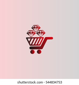 Trolley, diamond, icon