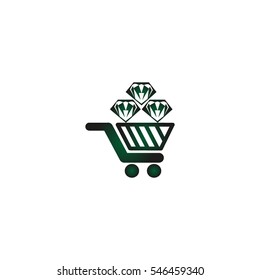 Trolley, diamond, icon