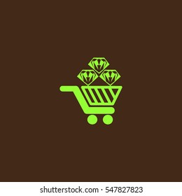 Trolley, diamond, icon