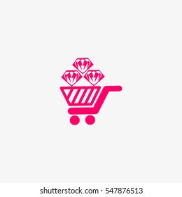 Trolley, diamond, icon