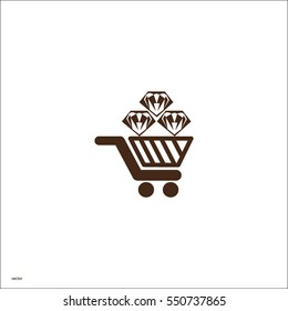 Trolley, diamond, icon