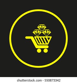 Trolley, diamond, icon