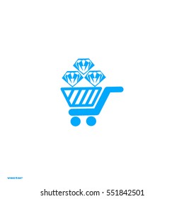 Trolley, diamond, icon