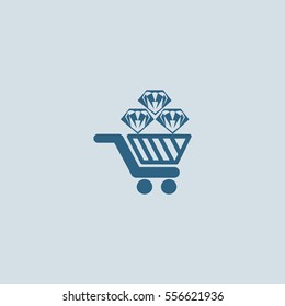 Trolley, diamond, icon