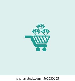 Trolley, diamond, icon