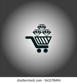 Trolley, diamond, icon