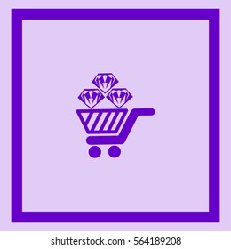 Trolley, diamond, icon