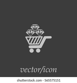 Trolley, diamond, icon