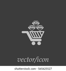 Trolley, diamond, icon