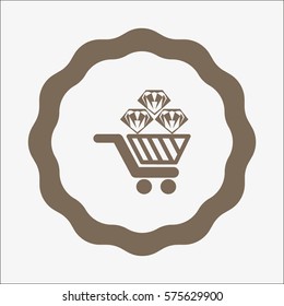 Trolley, diamond, icon