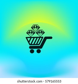 Trolley, diamond, icon