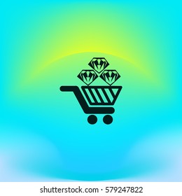 Trolley, diamond, icon