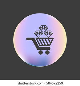 Trolley, diamond, icon