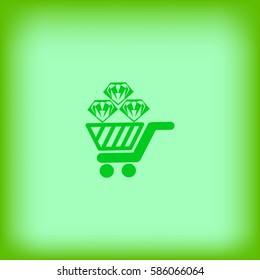 Trolley, diamond, icon