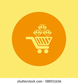 Trolley, diamond, icon