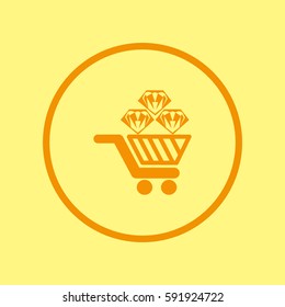 Trolley, diamond, icon