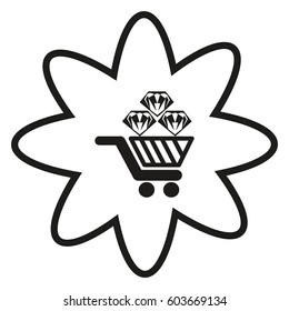 Trolley, diamond, icon