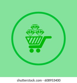 Trolley, diamond, icon