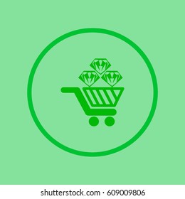 Trolley, diamond, icon