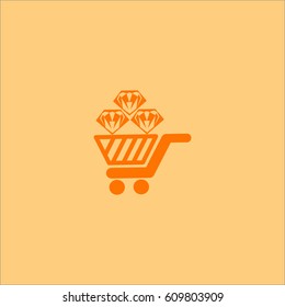 Trolley, diamond, icon