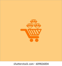 Trolley, diamond, icon