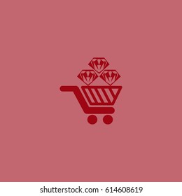 Trolley, diamond, icon