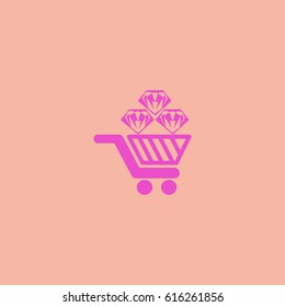 Trolley, diamond, icon