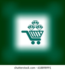 Trolley, diamond, icon